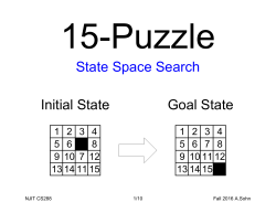 Initial State Goal State State Space Search