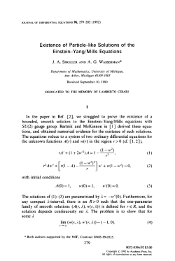 Existence of Particle-like Solutions of the Einstein-Yang