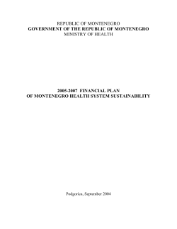 2005-2007 financial plan of montenegro health system sustainability