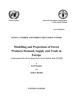 Modelling and Projections of Forest Products Demand