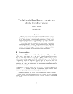 The Lefthanded Local Lemma characterizes chordal