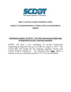 RFP CANCELLATION NOTIFICATION NOTICE TO RESPONDING
