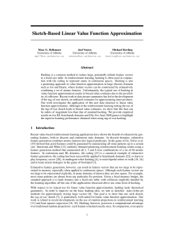 Sketch-Based Linear Value Function Approximation