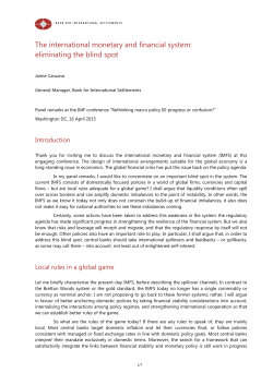 The international monetary and financial system
