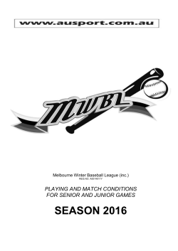 match conditions - Melbourne Winter Baseball League