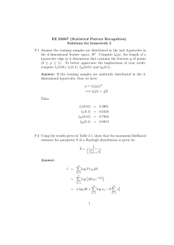 EE E6887 (Statistical Pattern Recognition) Solutions