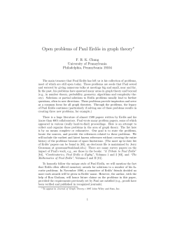 Open problems of Paul Erd˝os in graph theory