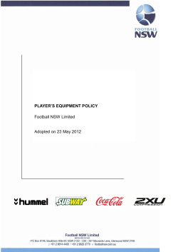 PLAYER`S EQUIPMENT POLICY Football NSW