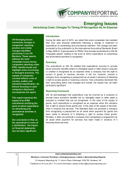 Emerging Issues - Company Reporting