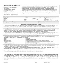 PROOF OF TUBERCULOSIS SCREENING, Page 1 of 2