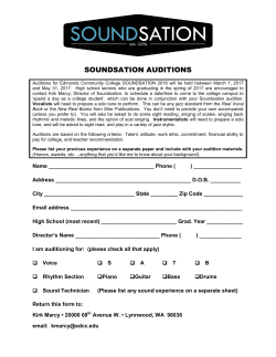 soundsation auditions - Edmonds Community College