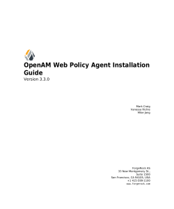 OpenAM Web Policy Agent Installation Guide