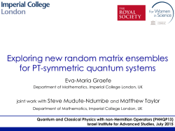 Exploring new random matrix ensembles for PT