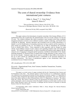 The costs of shared ownership: Evidence from international joint