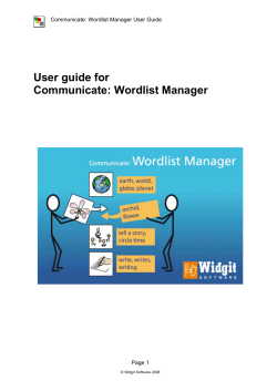 User guide for Communicate: Wordlist Manager