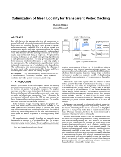 Optimization of mesh locality for transparent vertex