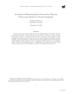 1 - Electronic Colloquium on Computational Complexity