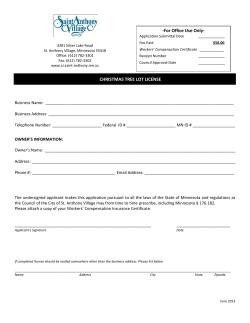 -For Office Use Only- CHRISTMAS TREE LOT LICENSE