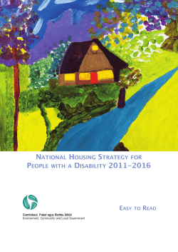 NatioNal HousiNg strategy for PeoPle witH a