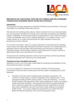 Catering Mark: Proposed changes to silver and gold