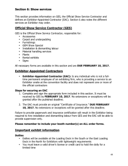 Section 6: Show services Official Show Service Contractor (GES