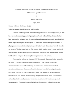 Guitar and Bass Guitar Players` Perceptions about Health and Well