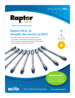 Raptor HILIC-Si: Simplify the Switch to HILIC