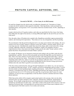 January 9, 2017 Invested in TRUMP&hellip;. A New Game, In An Old