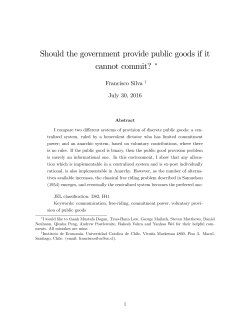 Should the government provide public goods if it cannot commit? "