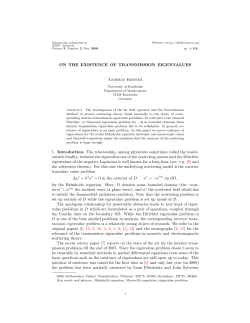 ON THE EXISTENCE OF TRANSMISSION EIGENVALUES Andreas