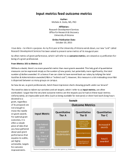 Input metrics feed outcome metrics