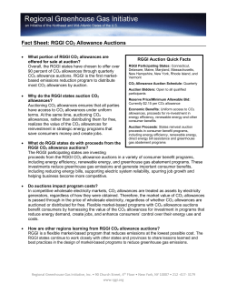 Fact Sheet: RGGI CO2 Allowance Auctions