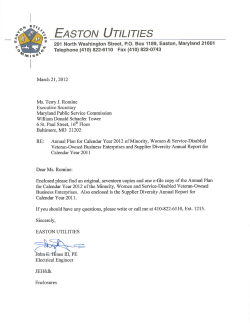 Easton Utilities Annual Report - Maryland Public Service Commission
