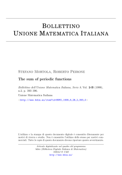 The sum of periodic functions - bdim: Biblioteca Digitale Italiana di