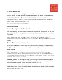 Green Move-In Tips - Saint Mary`s College of California