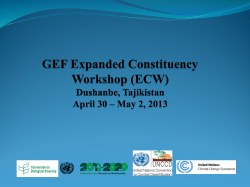GEF Expanded Constituency Workshop (ECW)