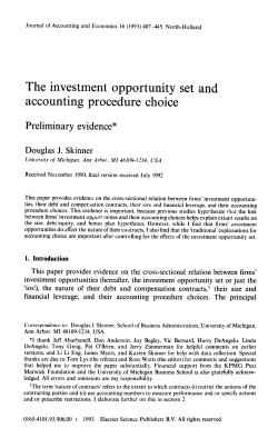 The investment opportunity set and accounting procedure choice