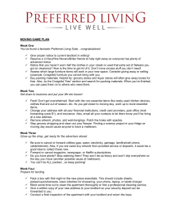MOVING GAME PLAN - Preferred Living