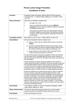 Trade Promotion: Terms and Conditions