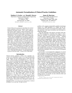 Automatic Formalization of Clinical Practice Guidelines