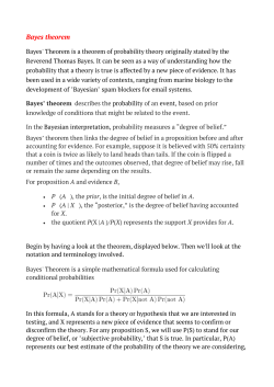 Bayes theorem - Progetto e