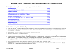 Aspatial Parcel Capture for Unit Developments &ndash; Unit Titles