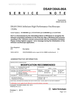 Modification Recommended Service Note