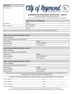 BOUNDARY LINE ADJUSTMENT APPLICATION