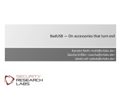 BadUSB &mdash; On accessories that turn evil