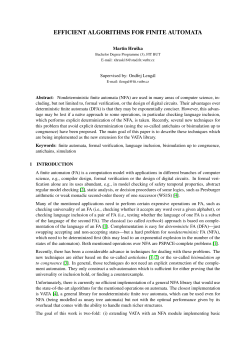 EFFICIENT ALGORITHMS FOR FINITE AUTOMATA