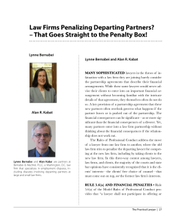 Law Firms Penalizing Departing Partners? &ndash; That Goes Straight to