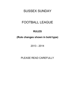 RULES - Sussex Sunday Football League
