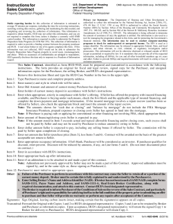 Instructions for Sales Contract