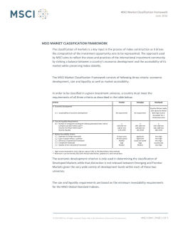 MSCI classification framework